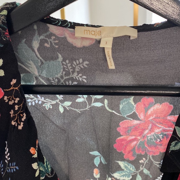 Maje floral wrap dress - Picture 3 of 4